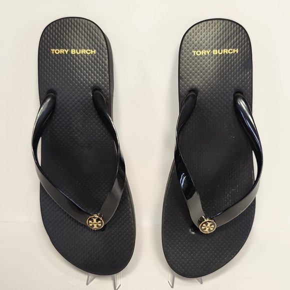 Tory Burch Eva Platform Black Flip Flops - Womens Size 9 - Excl Cond! - Picture 8 of 16